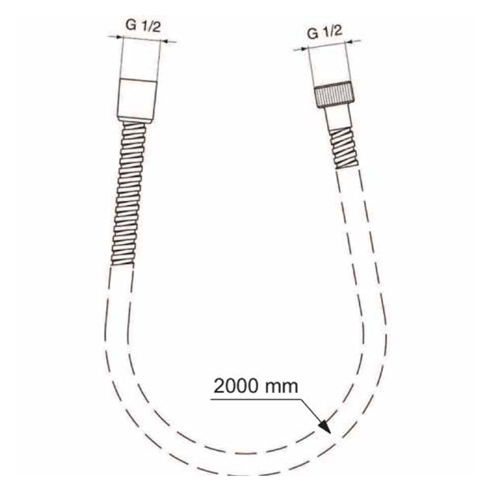 Ideal Standard Металлический шланг для душа 200 см, подсоединение G1/2", устойчивость к давлению до 5 атм, цвет: хром