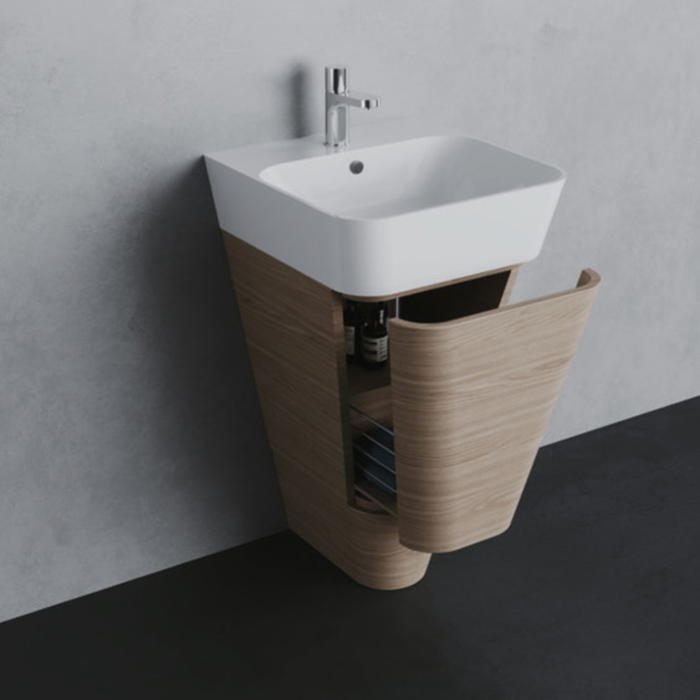 Azzurra Build Тумба напольная 44х47х85см, с 1 ящиком, с раковиной, цвет: Olmo naturale