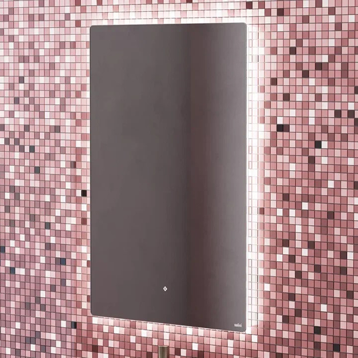 Salini Зеркало для ванны OMBRA 90х90х2.5см., с LED подсветкой, влагостойкое AGC Сrystalvision, сенс. выкл., крепления, обогрев, антизапот.