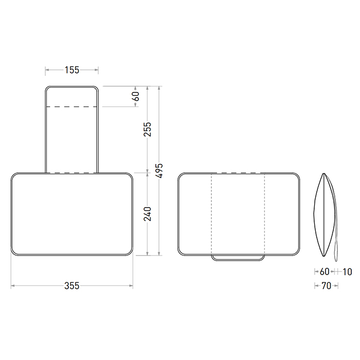 Salini Подушка для ванны 49.5x35.5x7cм , цвет: Stone
