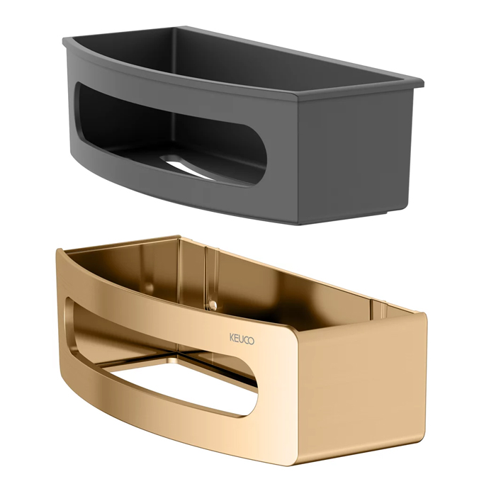 Keuco Elegance Полочка для душа, подвесная, цвет: brushed brass/anthracite