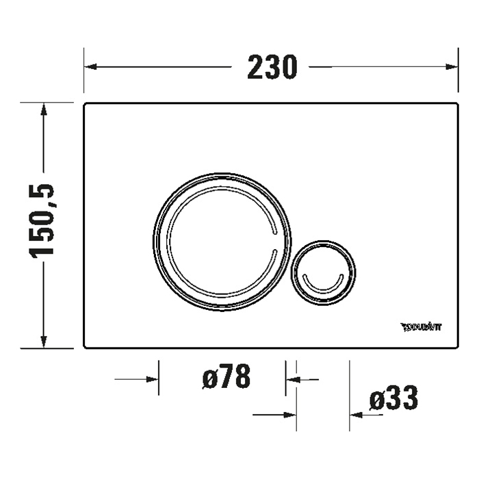 Duravit DuraSystem Beta 120 Клавиша смыва для унитаза, пластик, цвет: белый