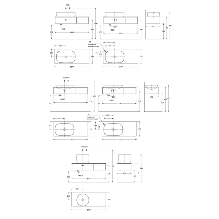 Kerama Marazzi Magica Тумба подвесная, 115.4х48.5х22см., 2 ящика, цвет: утренний серый матовый