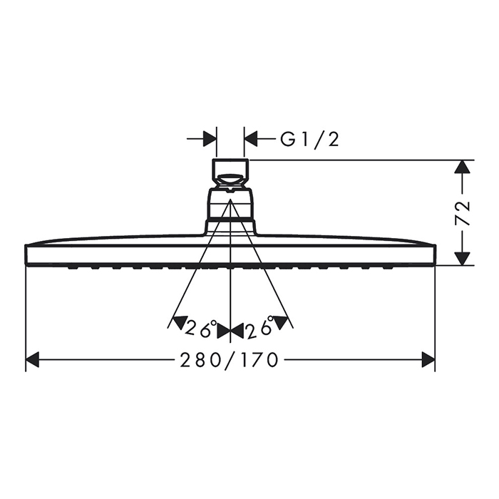 Hansgrohe Croma E 280 1jet Верхний душ 28см., цвет: хром