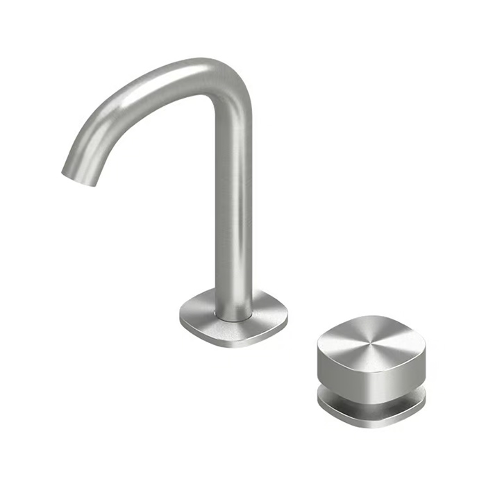QuadroDesign Super Смеситель для раковины, 2 отв., цвет: Brushed Stainless Steel