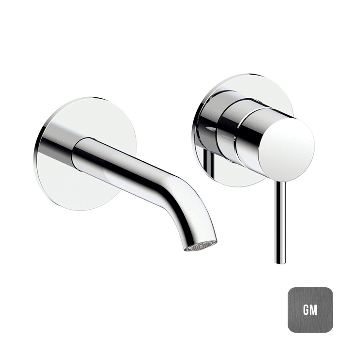 Almar Mixers Смеситель для раковины, настенный, цвет: оружейный металл брашированный PVD