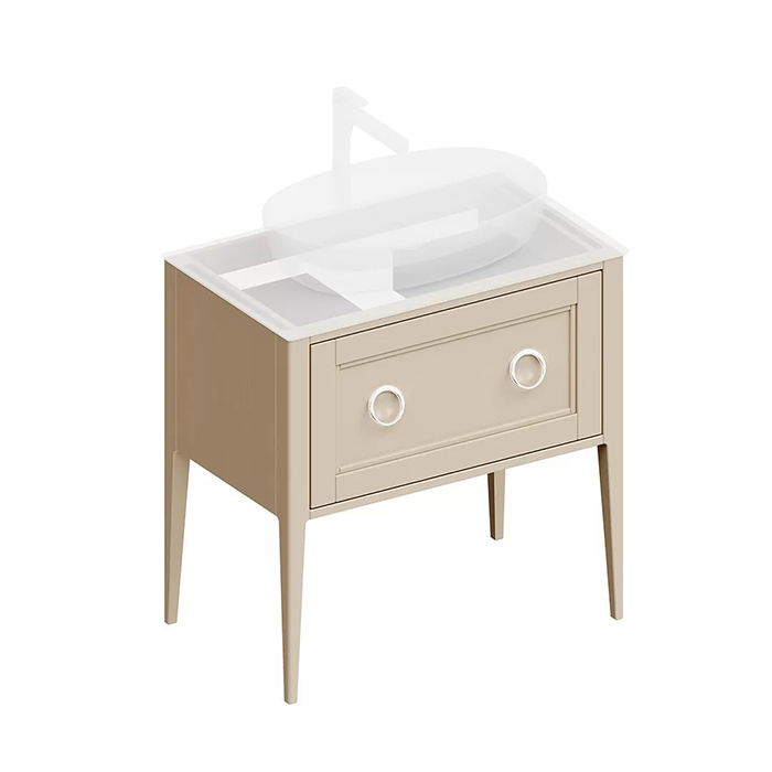 Kerama Marazzi Plaza Classic Тумба напольная 80см, 1+1 ящик, цвет: капучино матовый