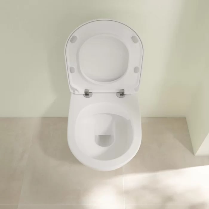 Villeroy&Boch Subway 2.0, Унитаз подвесной 370*560*365, безободковый, в комплекте сиденье SlimSeat, микролифт, цвет альпийский белый