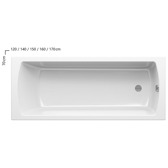 Ravak Classic II Ванна 140x70см., пристенная, акриловая, цвет: белый