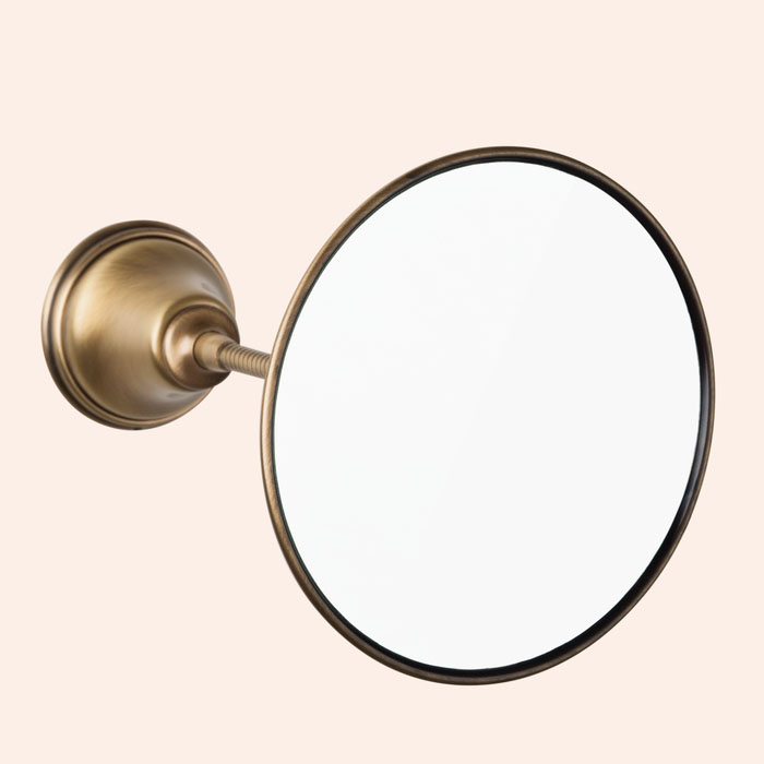 TW Harmony 025, подвесное зеркало косметическое круглое диам.14см, цвет: бронза	