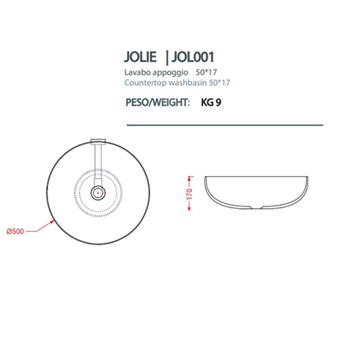 Artceram Jolie Раковина накладная/для пьедестала Ø 50 см, цвет: grey olive