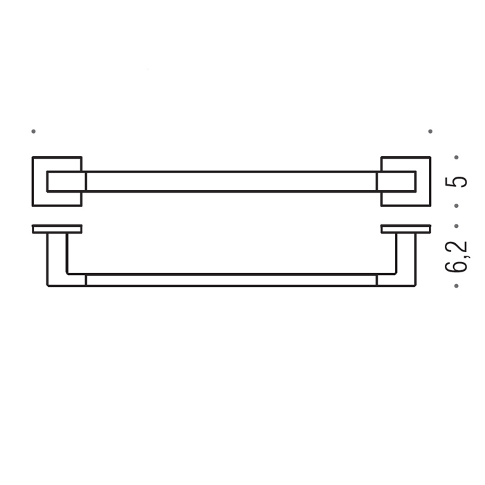 Colombo Basic Q Полотенцедержатель 56см, цвет: хром