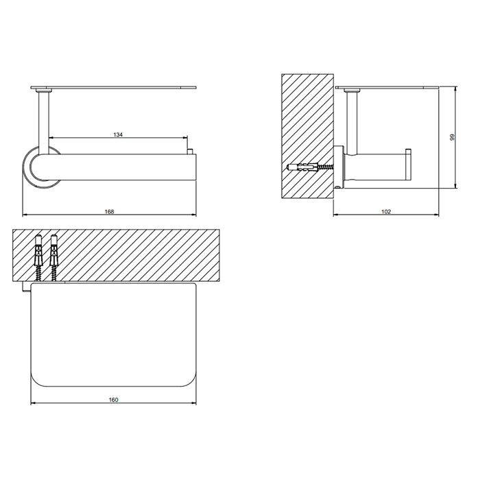 Gessi Emporio accessories Держатель для т/б., с крышкой, подвесной, цвет: Black XL