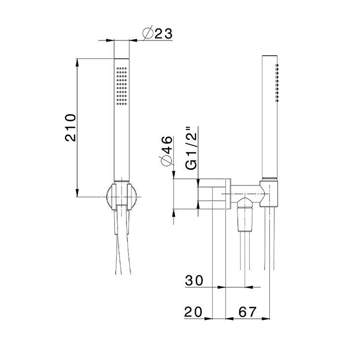 Cisal Shower Душевой гарнитур, ручная лейка, шланг 150см, вывод с держателем, цвет: OroSpazzolato