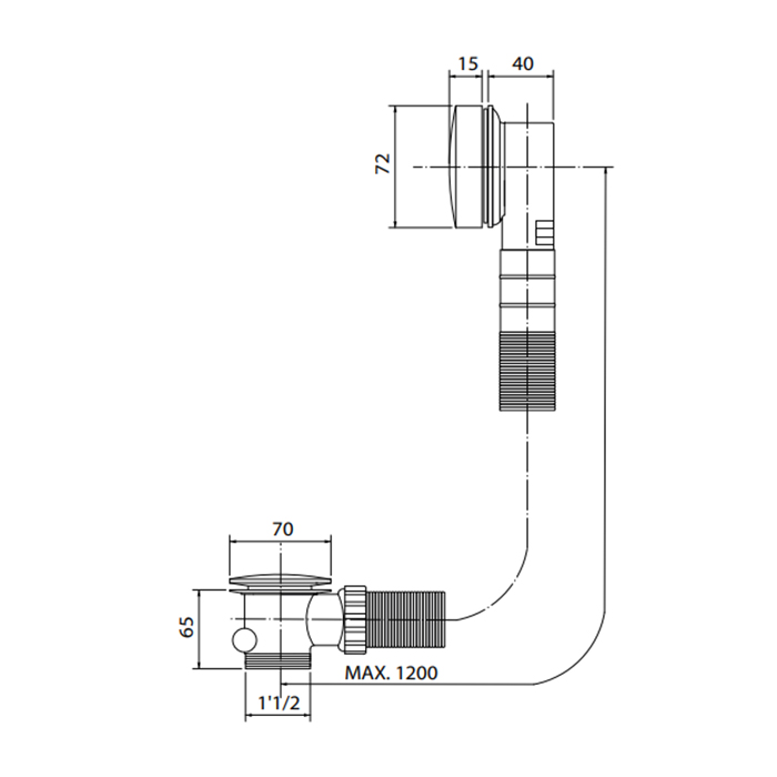 Fima Carlo Frattini Complementi Bagno Слив-перелив для ванны, с донным клапаном click clack, цвет: золото