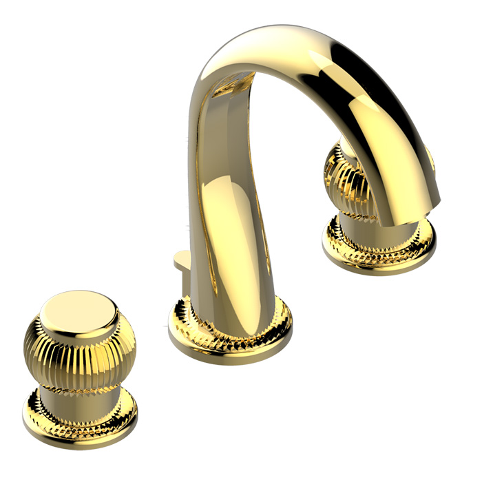 THG Diplomate Royale Смеситель для раковины на 3 отверстия, с донным клапаном, цвет: полированное золото