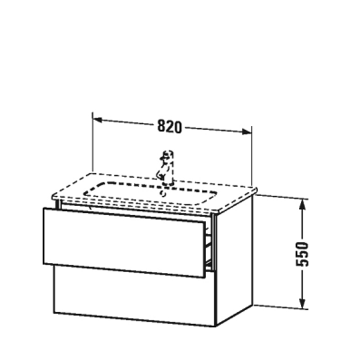 DURAVIT L-Cube  Комплект мебели 80см; Тумба подвесная с  раковиной, для раковины 233683, 82х48.1см, цвет: белый