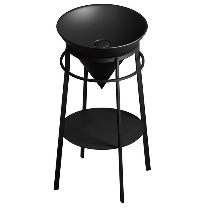 Kerama Marazzi Круглая полка CONO встраиваемая 43.1см, цвет: черный матовый