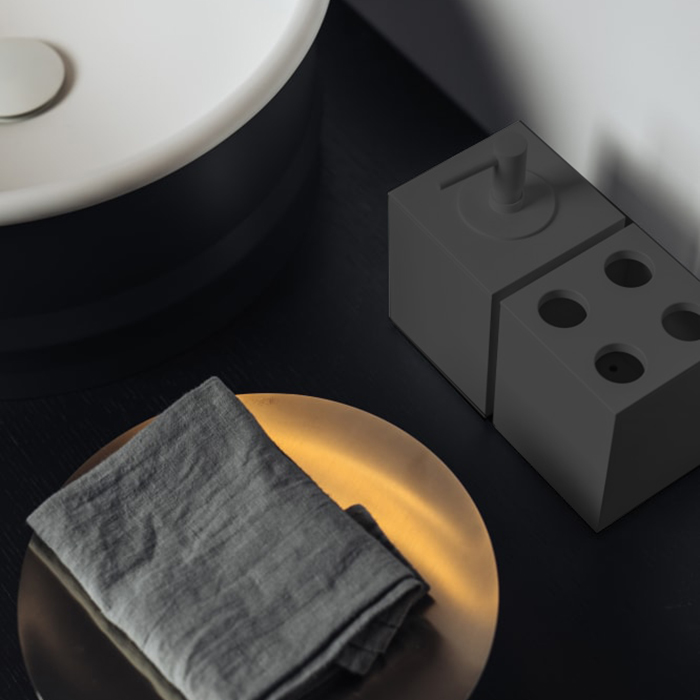 Agape Sen Стакан для зубных щеток подвесной, цвет: черный матовый