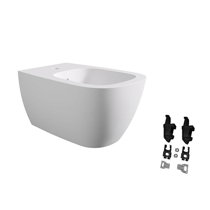 Alice Wunder Биде подвесное 53х31см., с набором для крепления, цвет: белый матовый