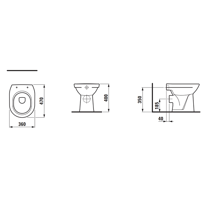 Laufen Pro Унитаз напольный 47x36x40см., выпуск горизонтальный, цвет: белый