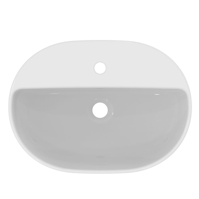 Ideal Standard i.life Раковина 55х40х13см., накладная, 1 отв., с переливом, без крепежа, цвет: белый глянцевый