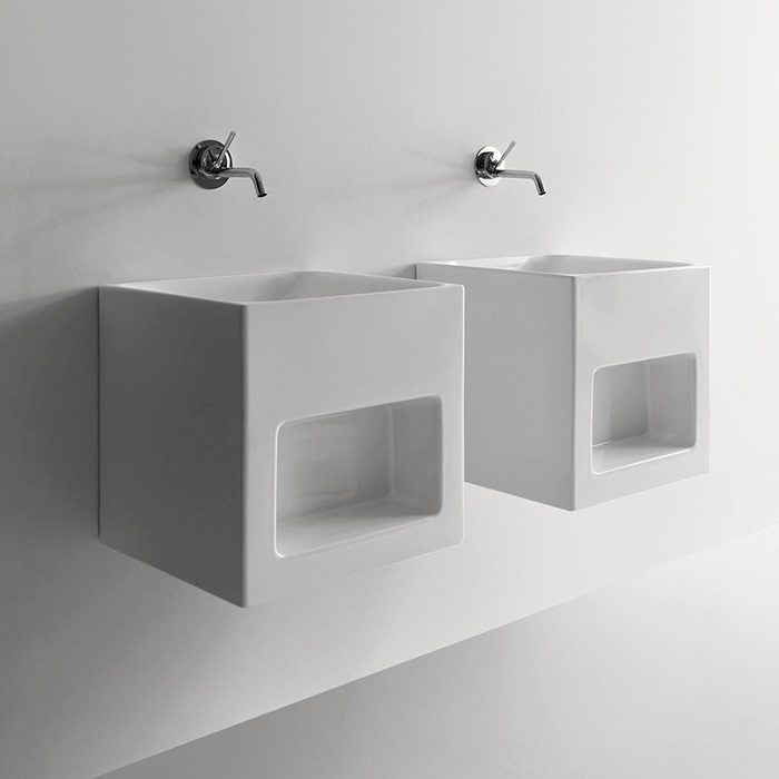 Kerasan Cento Раковина подвесная 45х45см, без отв., цвет: белый