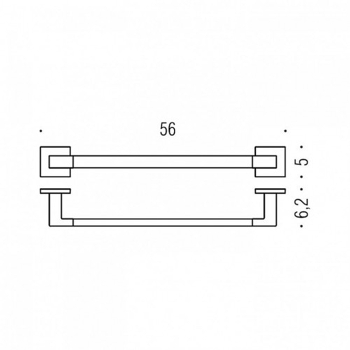 Colombo Basic Q Полотенцедержатель 56см, цвет: черный матовый
