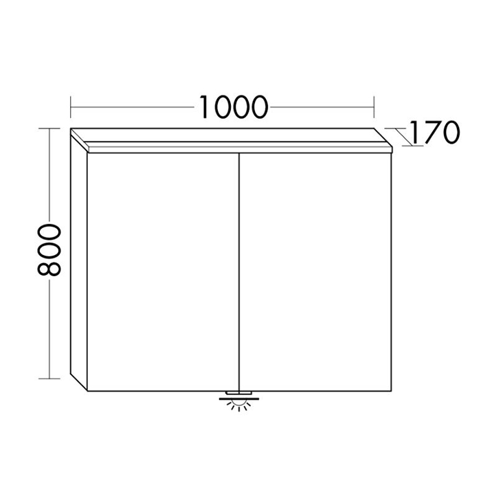 BURGBAD Eqio Зеркальный шкаф 100х80х17см, 2 зерк двери, стекл полки, LED, цвет: K0040