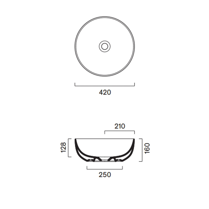 Catalano Sfera Раковина накладная D 42хh16см, цвет: белый глянцевый