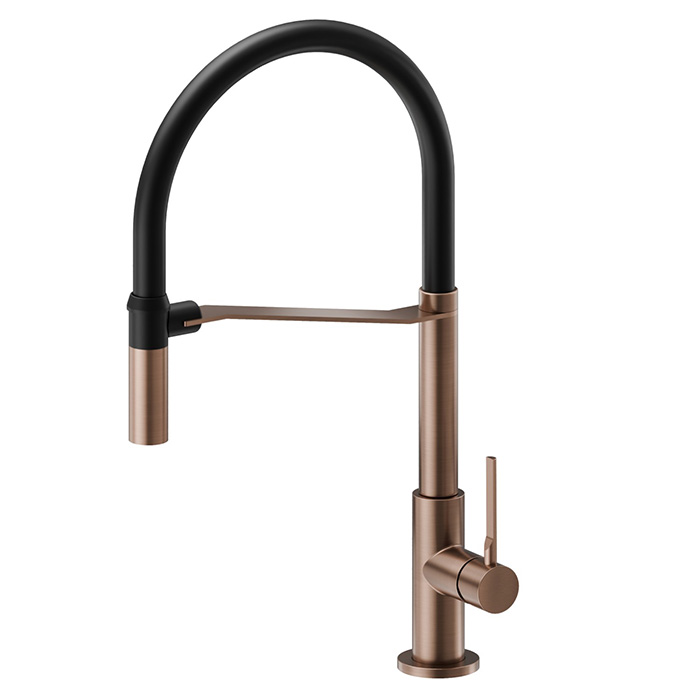 Newform Maki Смеситель для кухни, 1 отв., цвет: Brushed c. Bronze/Matt black
