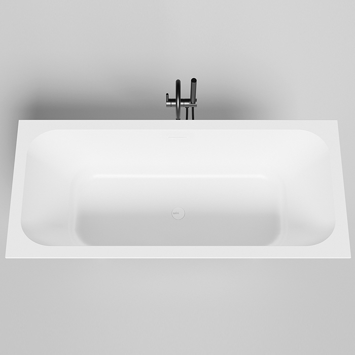 Salini Orlanda Axis Kit Встраиваемая ванна на ножках 170х75х60см., "Up&Down", сифон, интегрированный слив-перелив, материал: S-Stone, цвет: белый матовый