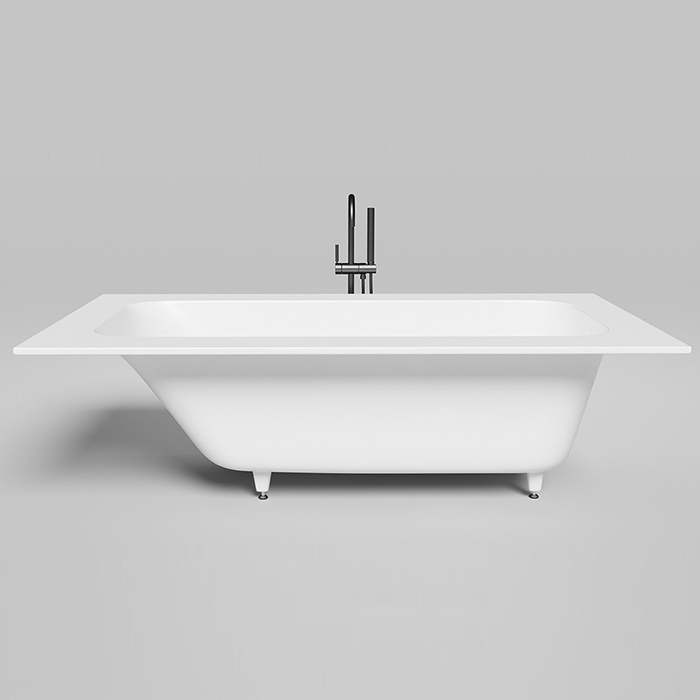 Salini Orlanda Plus Встраиваемая ванна 190х100х60cм, "Up&Down", сифон, щелевой слив-перелив, S-Sense, цвет: белый матовый
