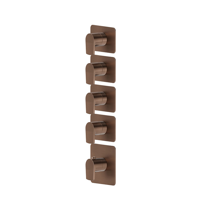Newform Haka Смеситель для душа, термостатический, на 4 потока, цвет: PVD brushed copper bronze