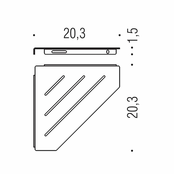Colombo Angolari Полка для ванной 20х20см, угловая, цвет: черный матовый