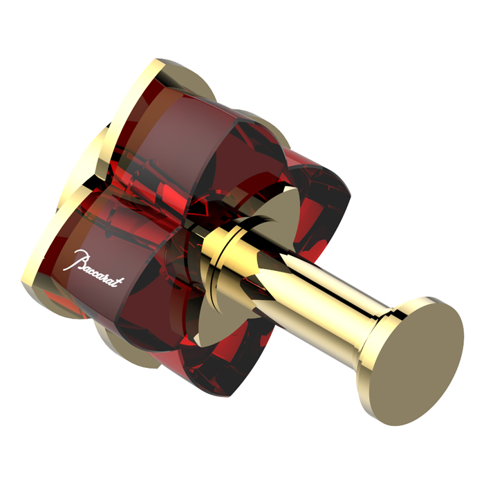 THG Pétale de cristal rouge Крючок подвесной, длинный, цвет: золото/красный хрусталь
