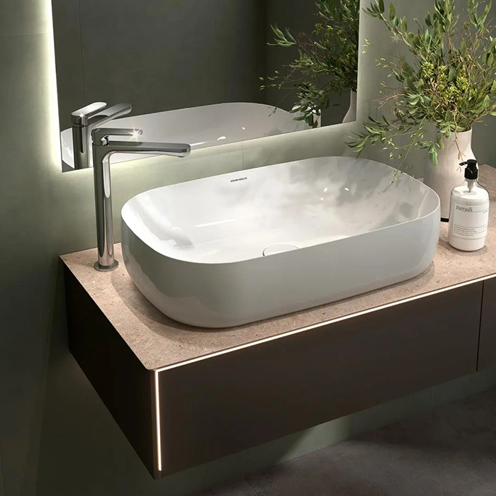 Kerama Marazzi Ole Смеситель для раковины, высокий, 1 отв., без донного клапана, цвет: хром