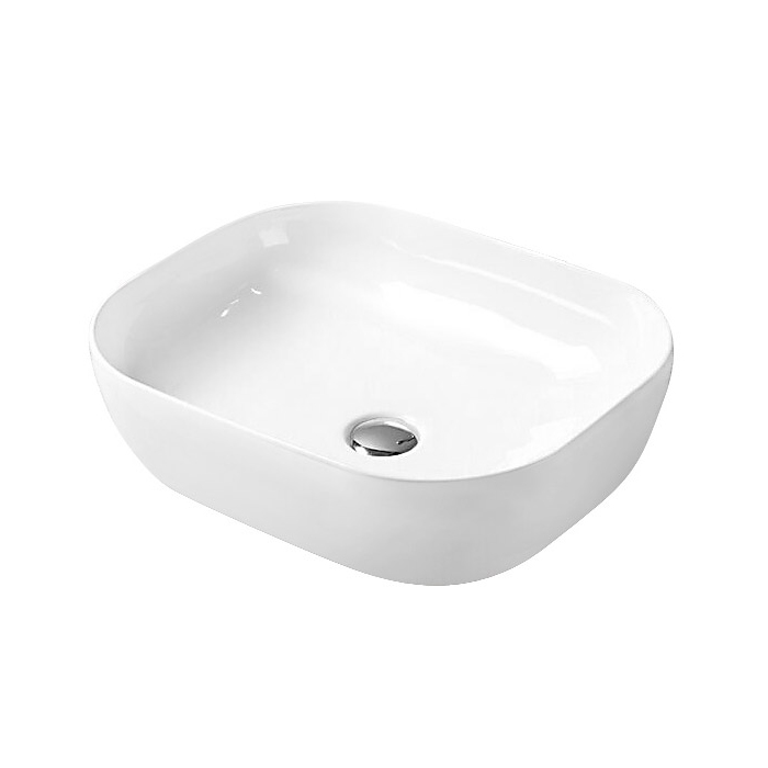 NEMO Раковина 50x39см., накладная, без отв., прямоугольная, цвет: белый глянцевый