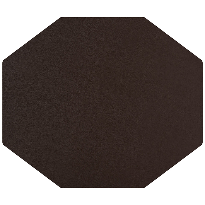 ADJ Плейсмат 44.5х38см., шестиугольный, натуральная кожа, цвет: капучино/шоколад