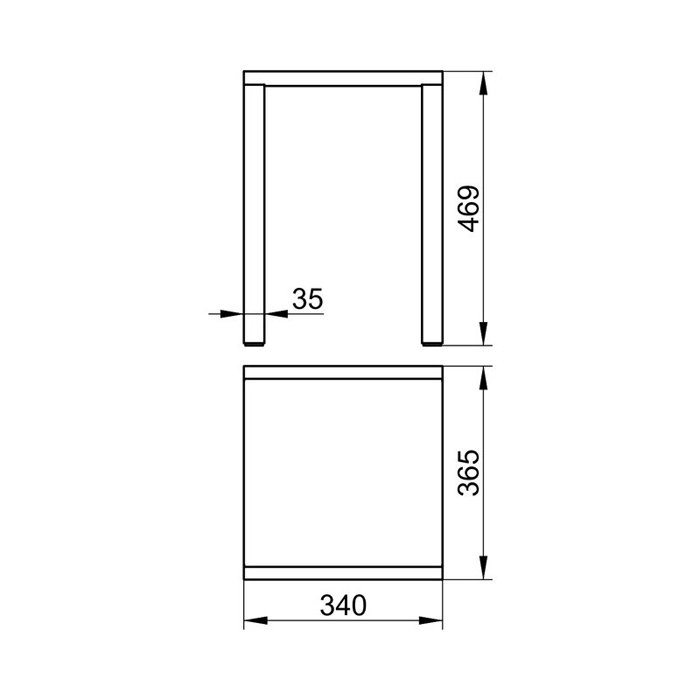 Keuco Plan Табурет для душа 365x340 мм пластик, допустимая нагрузка 100 кг цвет: хром/dark grey
