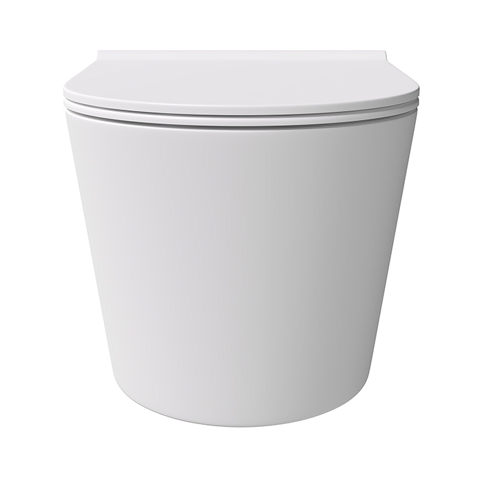 Alice Form Унитаз 50х35см., подвесной, безободковый, покрытие Aliglaze+, с крышкой, сиденьем микролифт и набором для крепления, цвет: белый матовый