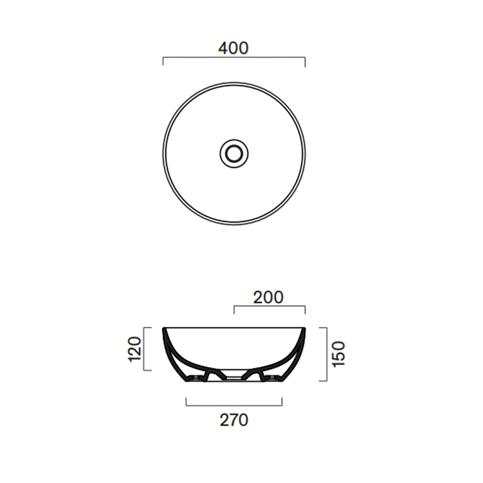 Catalano Green Раковина 40см накладная, без отв., цвет: Tortora Satinato