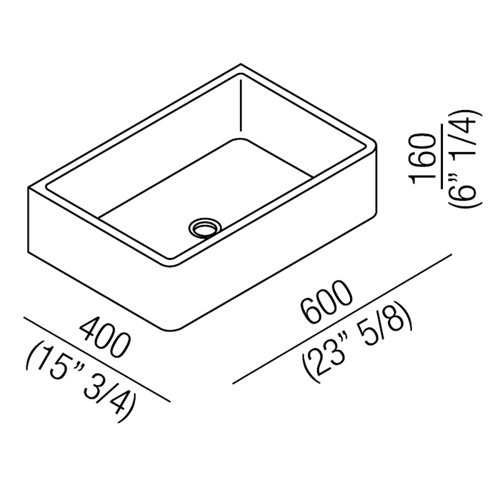 Agape Carrara Раковина 60x40x16 см, без отв., мрамор Carrara, цвет: белый