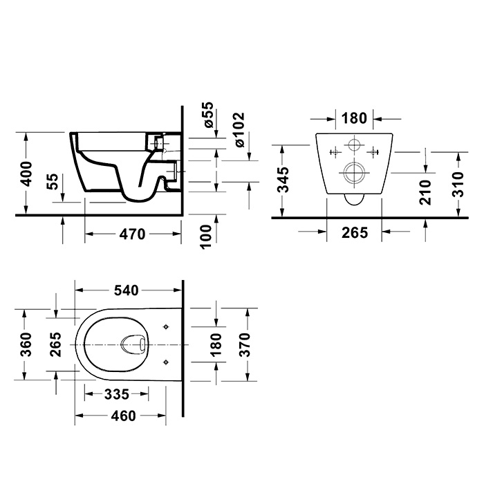 Duravit Me by Starck Унитаз подвесной 36x54см, безободковый, tornado, покрытие Durashield+, сиденье SoftClose, цвет: белый глянцевый