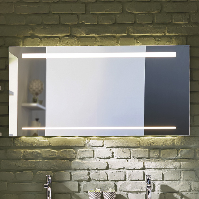 Burgbad Зеркало с подсветкой 110х64х2.5см , сенсорный выкл.с регулировкой силы света, IP24, корпус алюминий