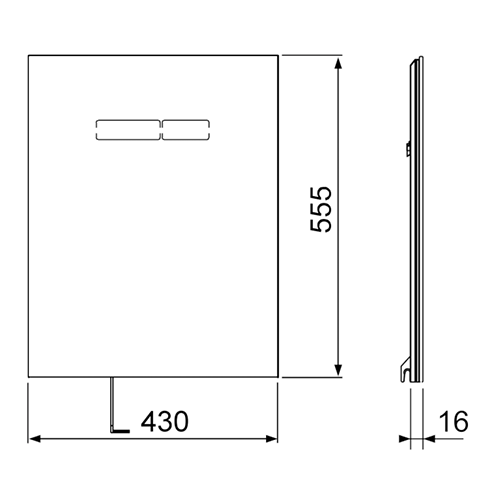 TECElux Комплект для установки стандартного унитаза с верхней панелью 430×555×16 мм, с сенсорным блоком управления sen-Touch  стекло цвет: белый
