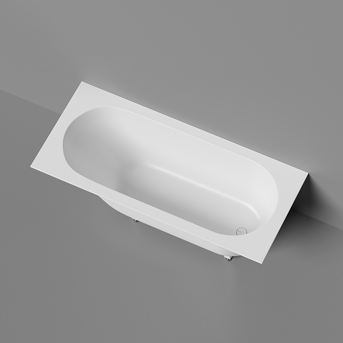 Salini Lofo Kit Ванна 179х79.1х61см., встраиваемая, Solid Surface, с донным клапаном, сифоном, ножками, слив-переливом, цвет: белый матовый