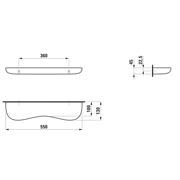 Laufen Florakids Полка «облако» подвесная керамическая 550x130x55 мм, цвет: белый и красный