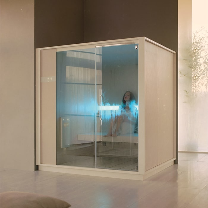 Effegibi One H Filo Сауна 214x171х217см, угловая SX, цвет: White Cloud