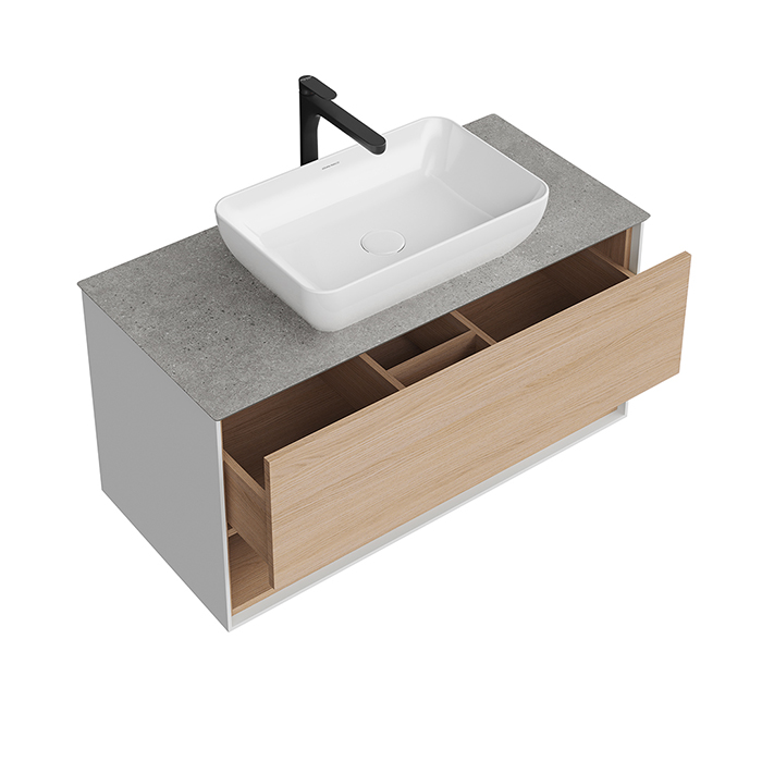 Kerama Marazzi PLAZA Modern Тумба подвесная 100x48см, 1 ящик, цвет: дуб виченце